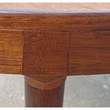 Table danoise ronde Harry Ostergaard pour Randers Mobelfabrik extensible teck 1960