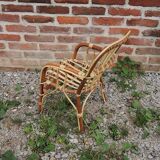 Ancien Fauteuil Pour Enfant Bambou & Osier