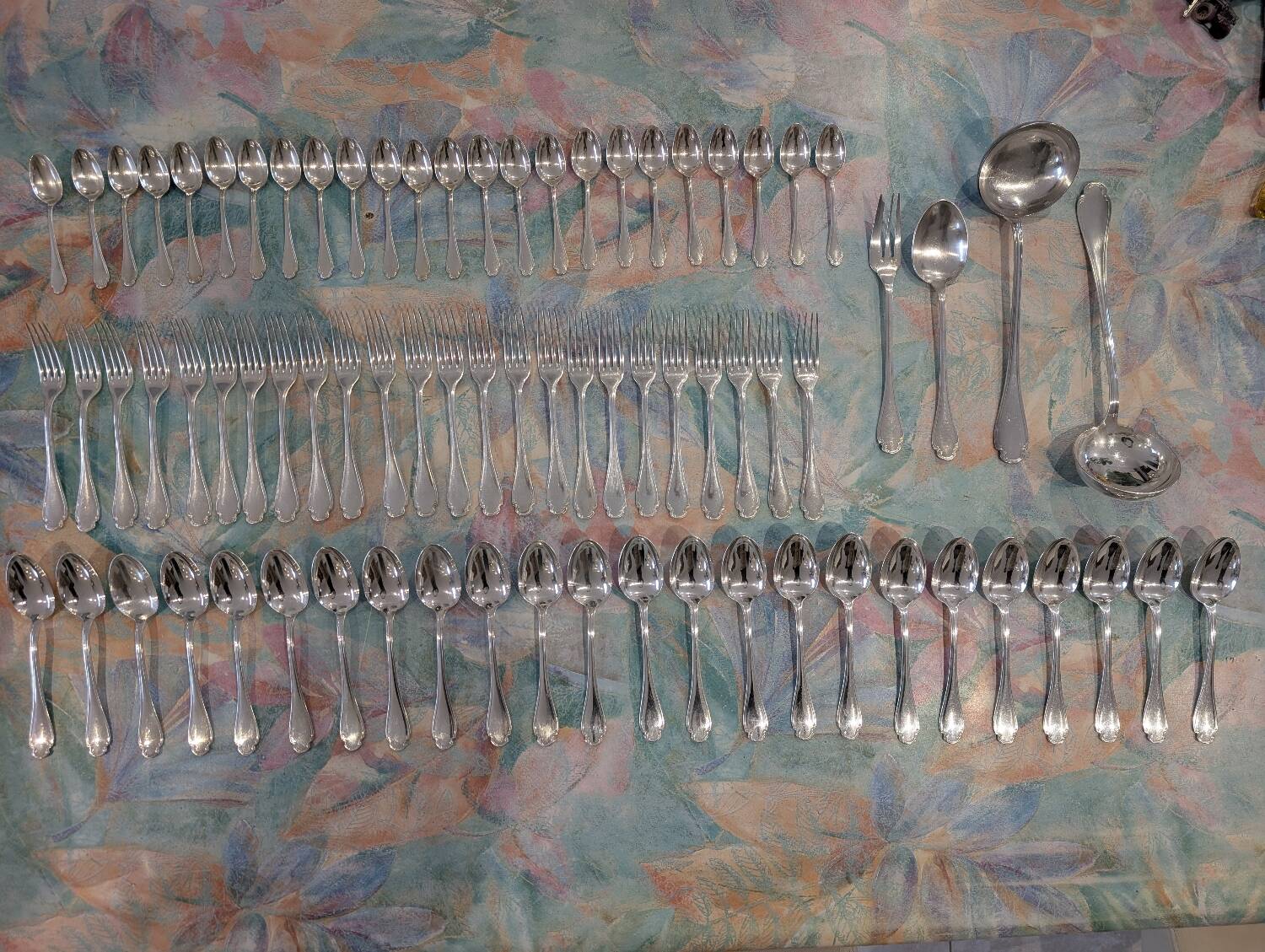 Christofle cutlery set 72 pieces silver-plated metal