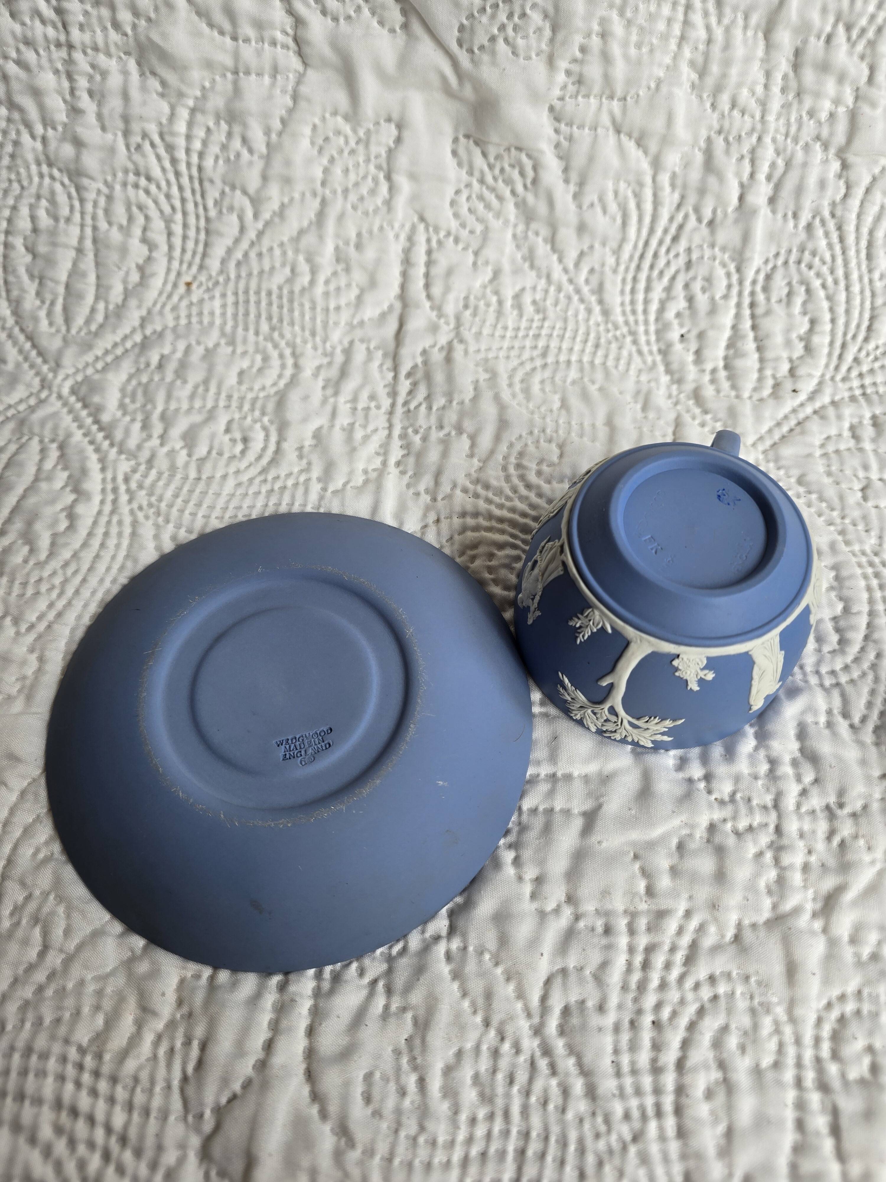 Wedgwood blue and white biscuit tea set