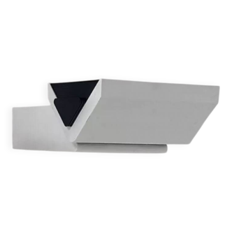 Applique orientable vintage, métal laqué noir et blanc, LITA, France, 1970