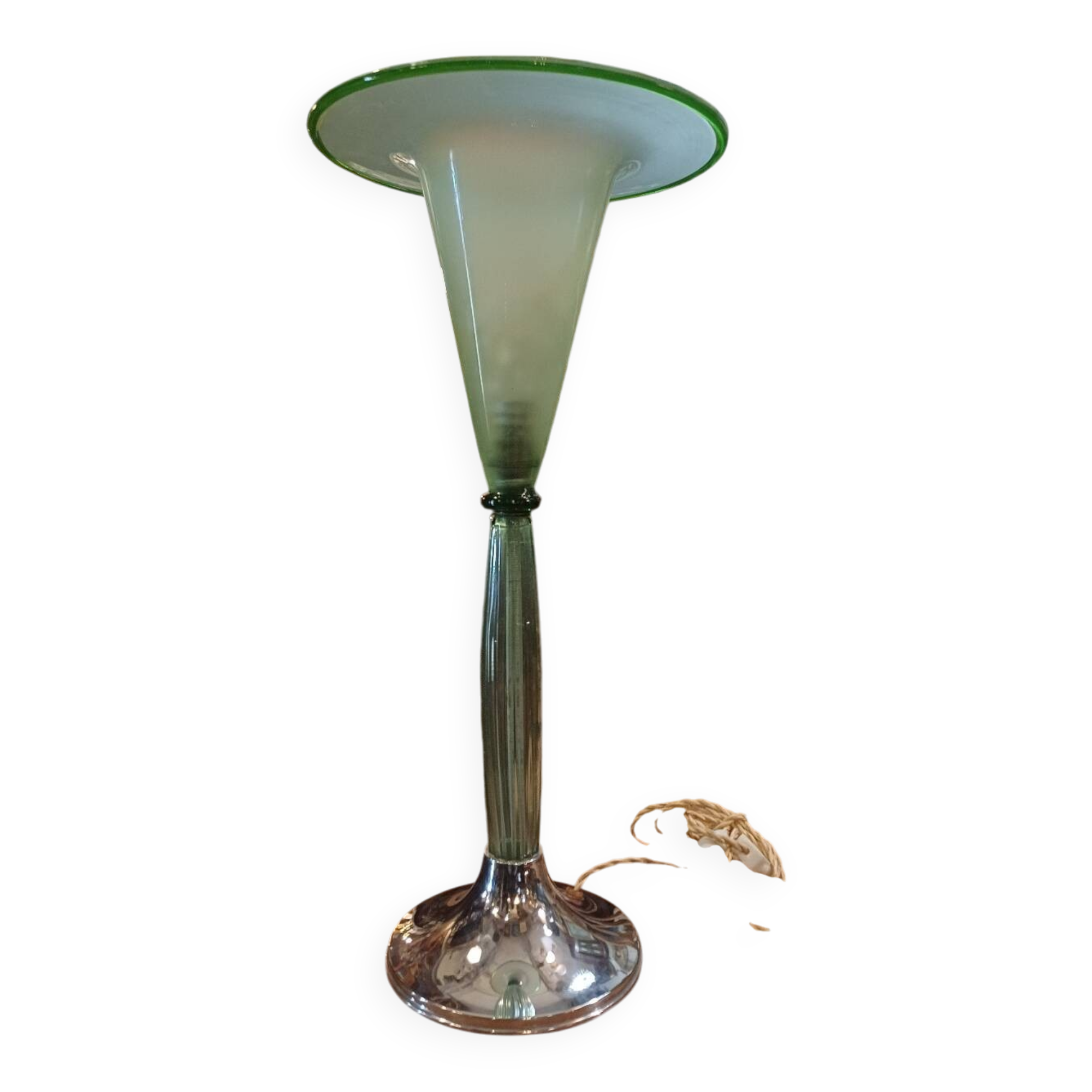 Lampe en verre et métal de style Art déco
