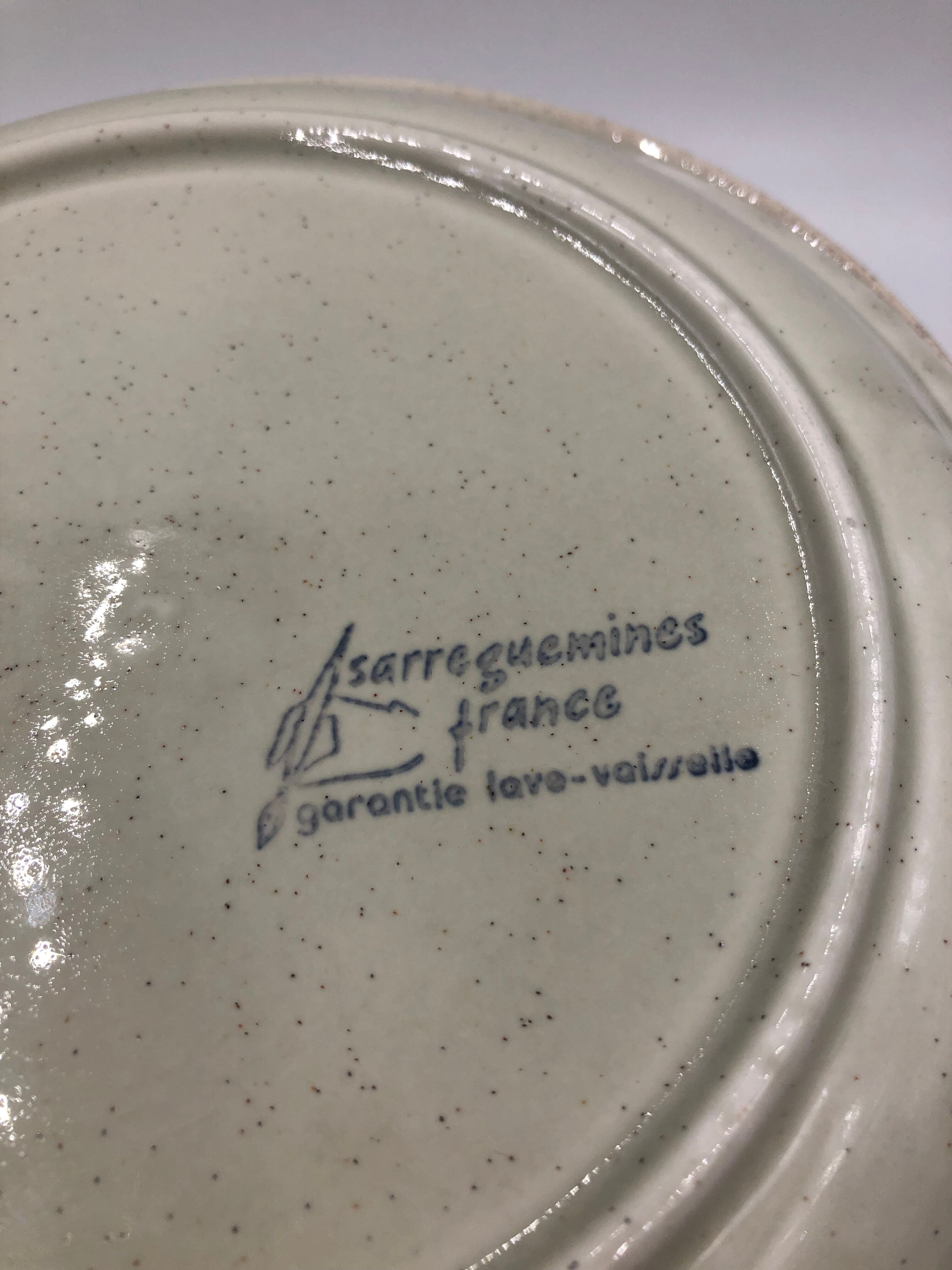 Dessert plate service Sarreguemines decor vintage thistle