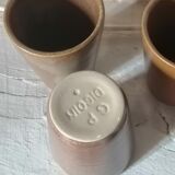 8 enamelled sandstone glasses
