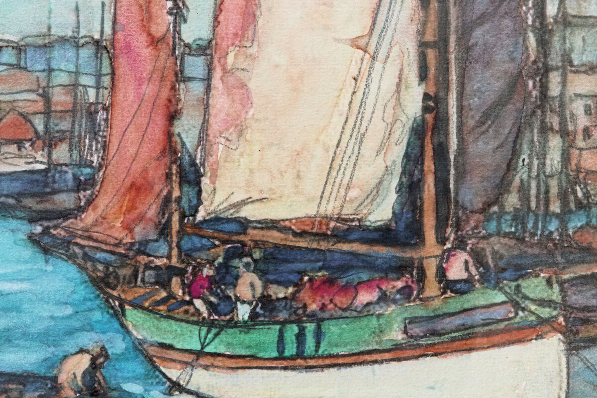Set of 3 marine watercolours, signed Ghodrat Delbasteh.