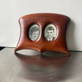 Antique  art nouveau mahogany double frame wood