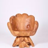 Olive root armchair brutalist design