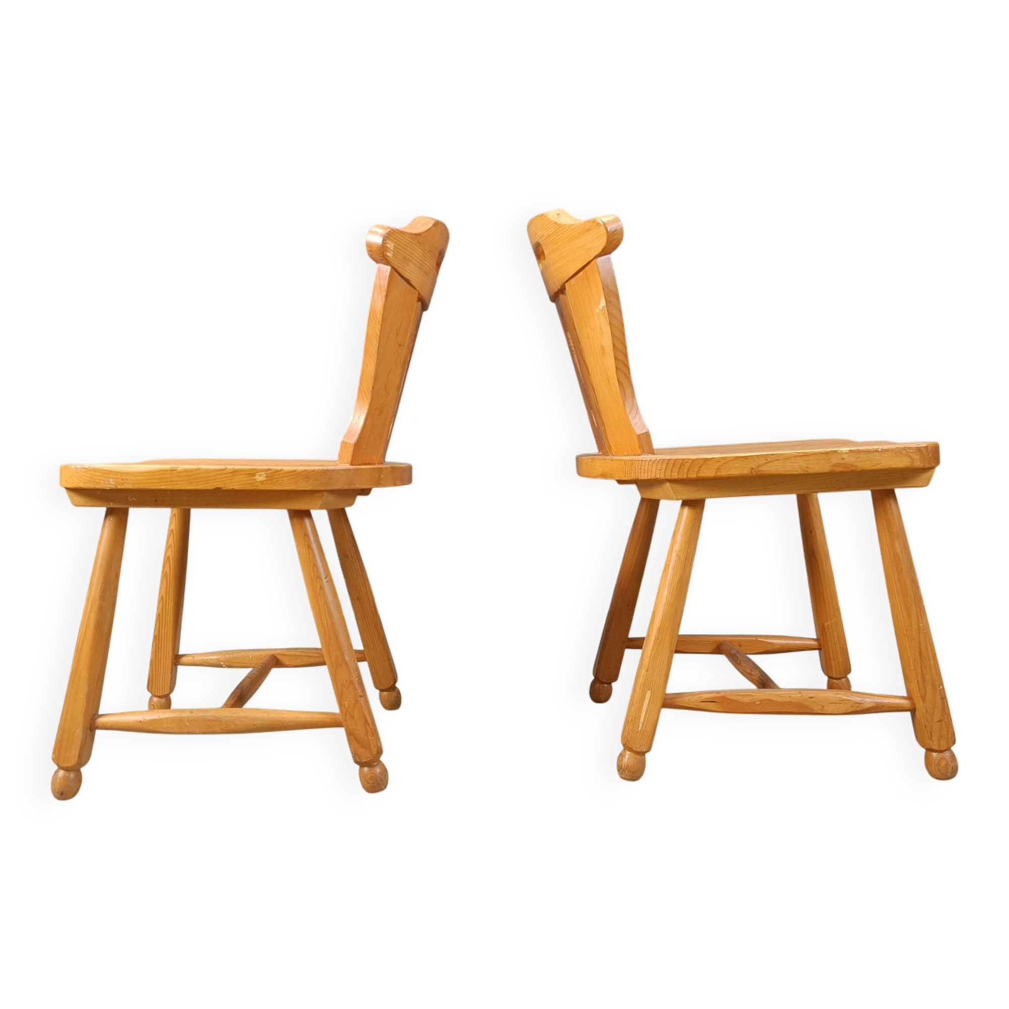 Mid century brutalist dining chairs, 1960s set of 4