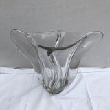 Vase ancien forme coupe verre moule transparent design vintage