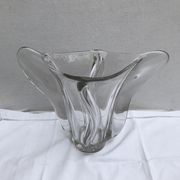 Vase ancien forme coupe verre moule transparent design vintage