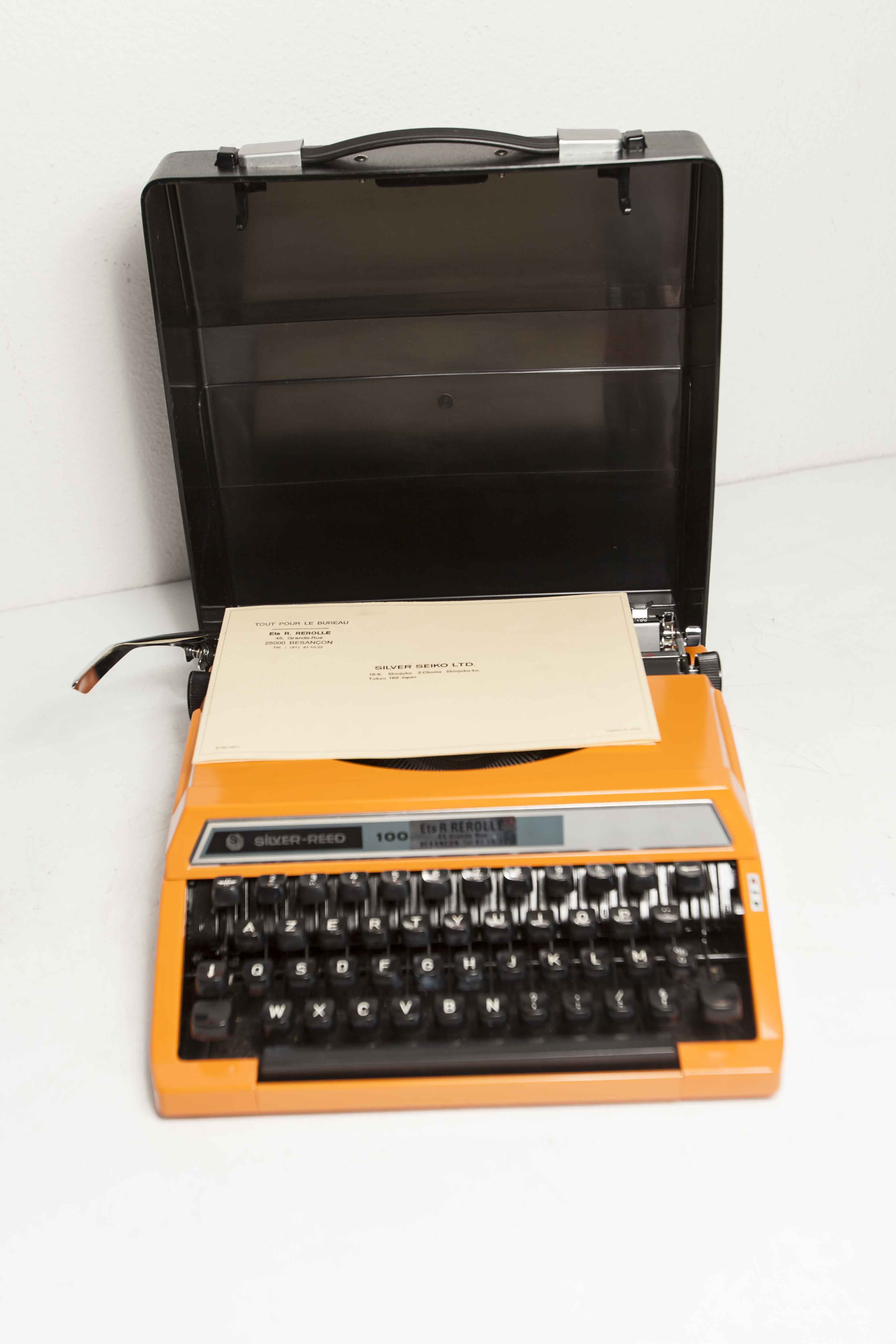 Revised Orange Silver Reed 100 Typewriter and New Ribbon 1977