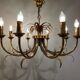 Brass and chrome pineapple chandelier, 1970s