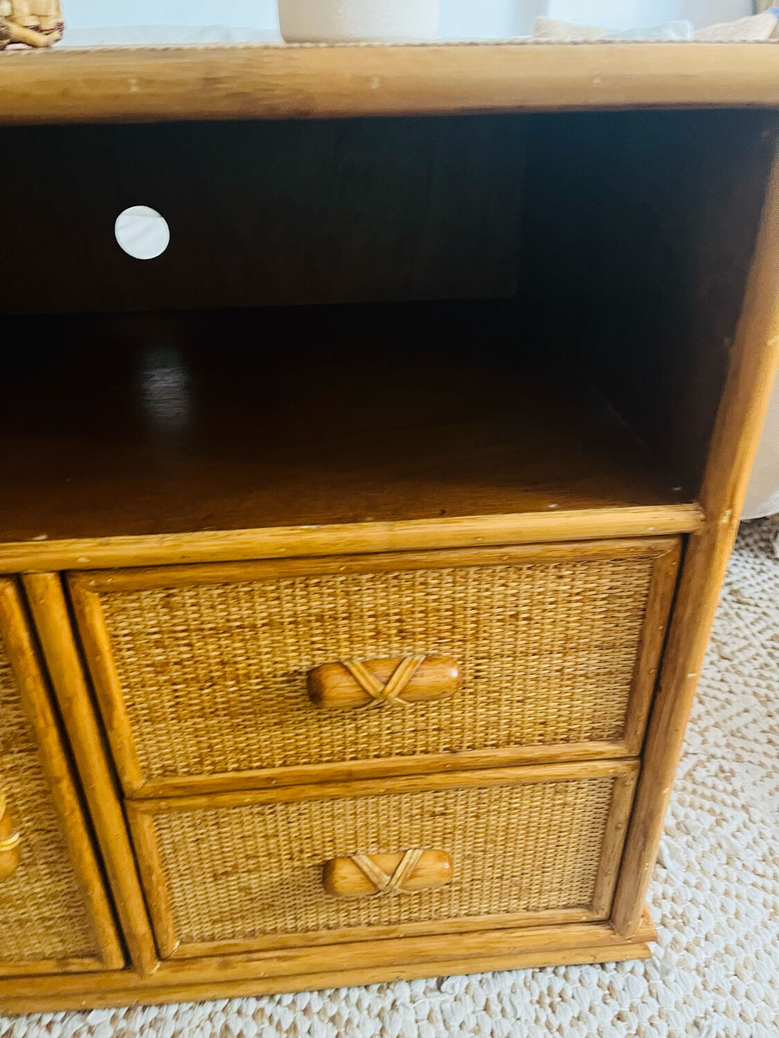 Rattan TV cabinet