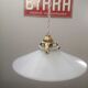 Suspension lamp old opaline white smooth spirit walkman art deco 1930 tbe ø 20 cm