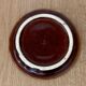 Vintage brown ashtray with drip glaze, 1970s ceramic pottery.