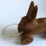 Handmade wooden toy Rabbit to shoot