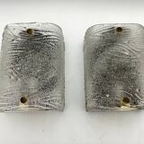 Toni Zuccheri, Mid-Century pair of corteccia Murano glass sconces for Venini. Italy 1960s