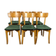 Lot of 6 chairs bistro green wood 50s