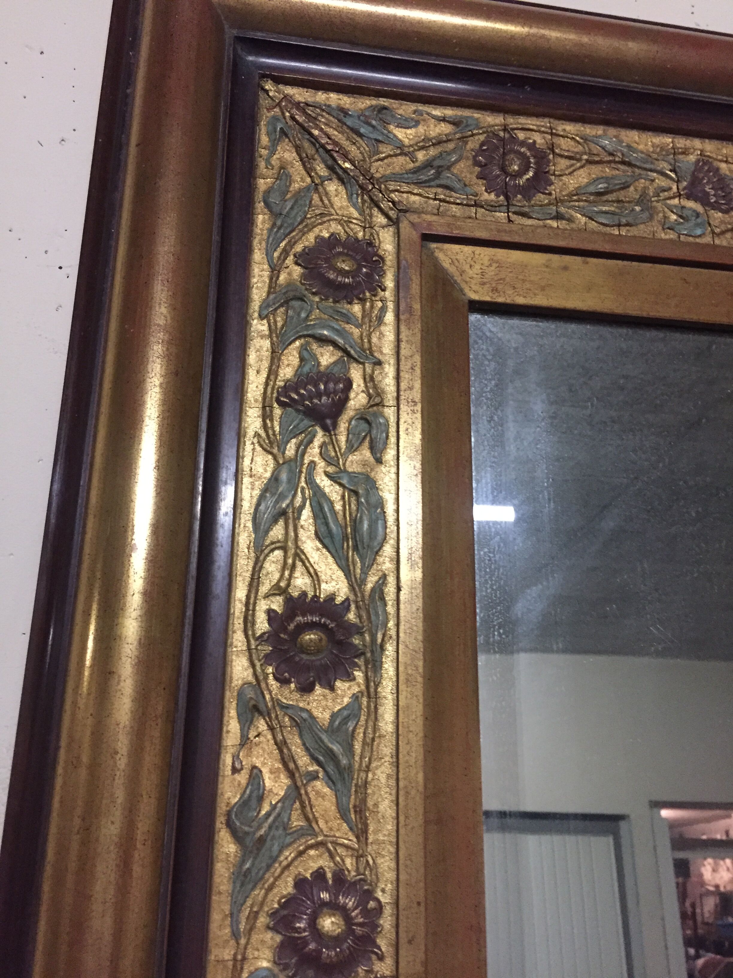 Golden polychrome mirror