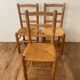 Lot de 6 chaises en orne et paille