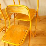 Four school chairs