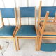Lot de 6 chaises en skaï vert  1960