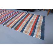 Vintage Turkish Hand-Knotted Wool Cotton Red Kilim Runner Rug 100x335