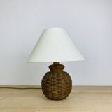 Vintage rattan ball lamp from the 60s