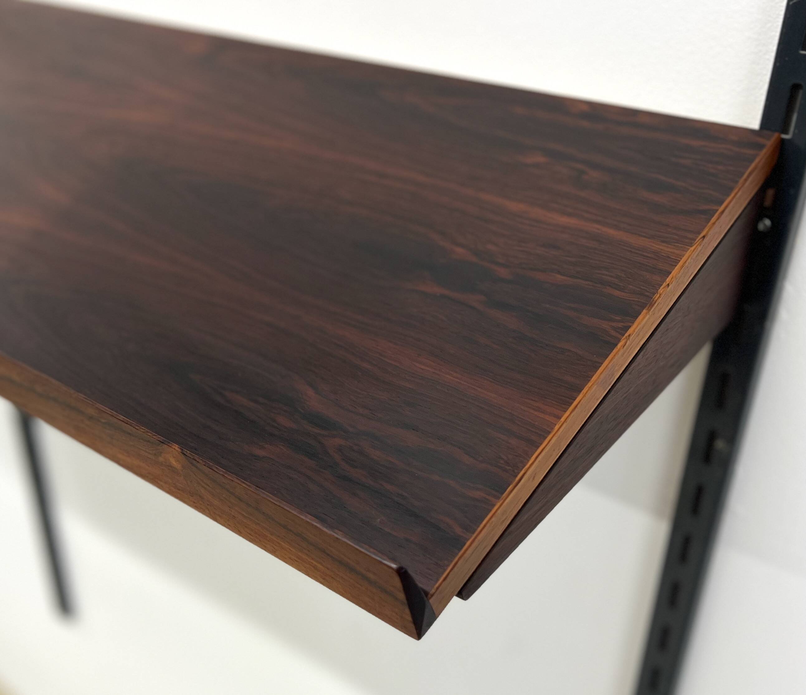 Rosewood Vintage Magazine Shelf By Kai Kristiansen For FM Modular Wall Syst