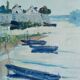 Painting ancient seascape, oil on canvas, signed André Suzanne