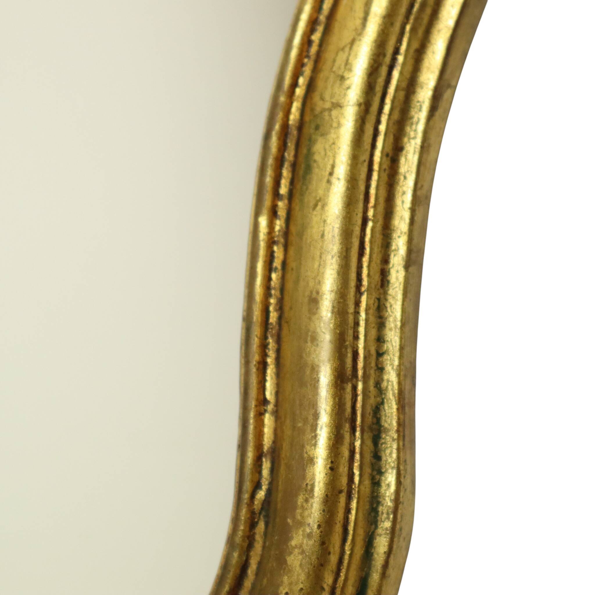 French Crested Mirror Gold Leaf Baroque Style Classic 48cm