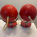 Red metal Space Age lamp in Reggiani style, 1970.