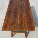 Very old solid oak dough trough with a lid and removable legs.