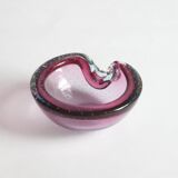 Murano glass purple bullicante trinket bowl, 1960s