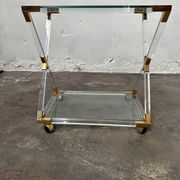 Desserte ou chariot de service en altuglass et laiton