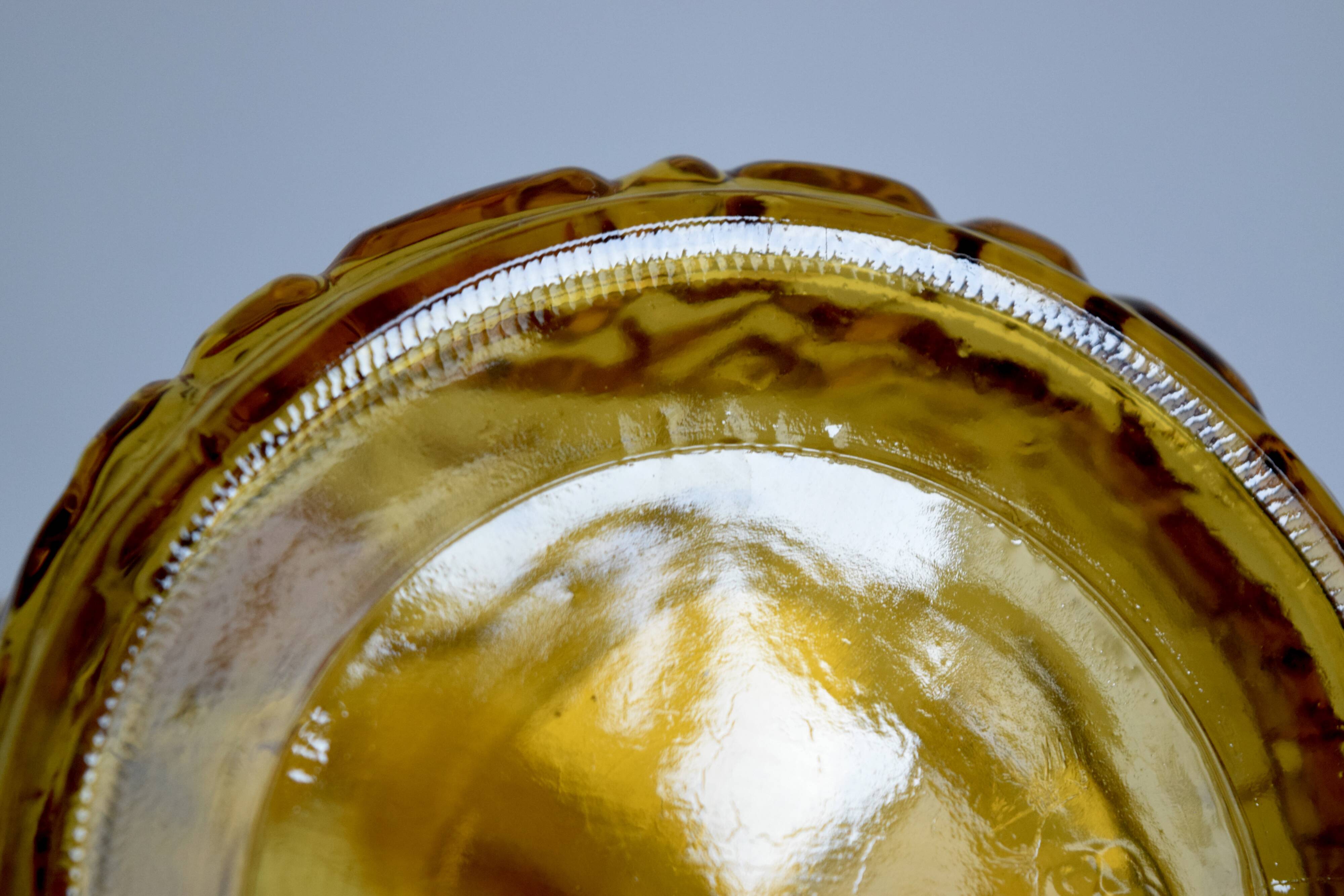 Vintage Amber Glass Orangeade Set - 1 Carafe + 4 Glasses - Made in Italy