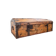 Antique French Wood Iron and Hide Handmade Wood Chest or Trunk