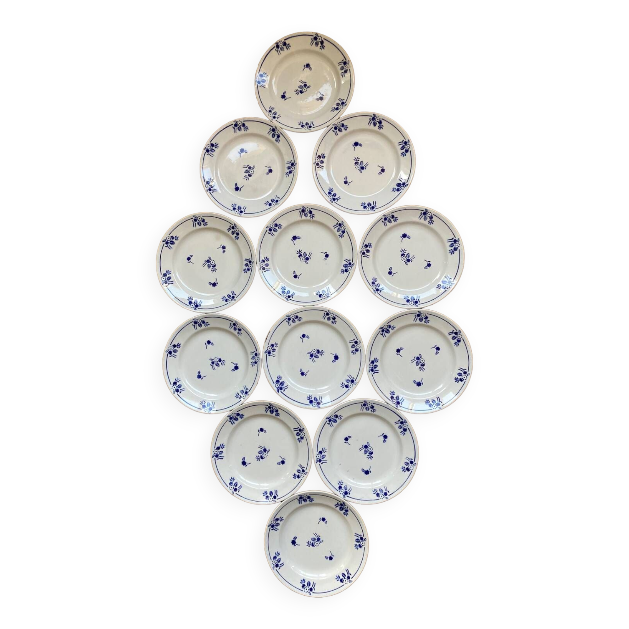Saint Amand dessert plates blue flowers