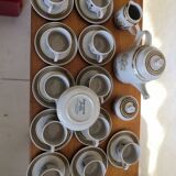 Coffee service sandstone "atelier d'art de lorraine" sarreguemines vintage