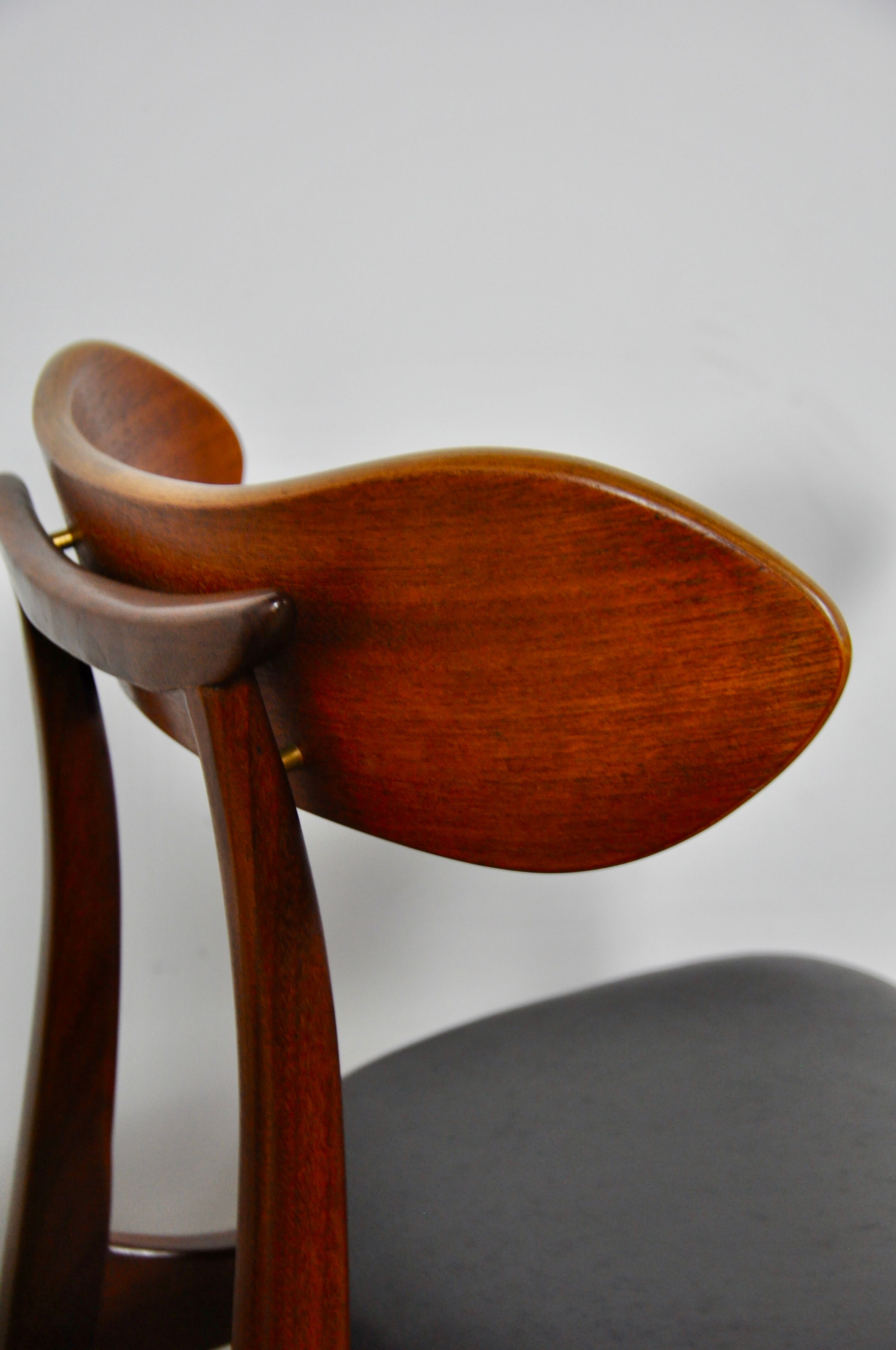 Dining table chairs by Louis van Teeffelen for Webe, 1950s, set of 4