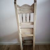 Chaise enfant en bois fleurie