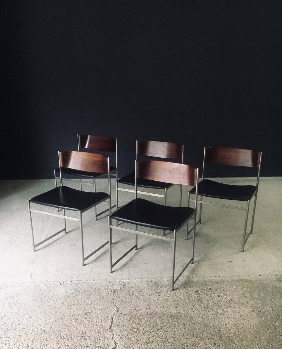 Mid-Century Modern SM08 Dining Chair Set by Cees Braakman for Ums Pastoe, Netherlands, 1960s, Set of 5