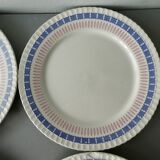 4 assiettes plates Digoin Sarreguemines France, 24 cm