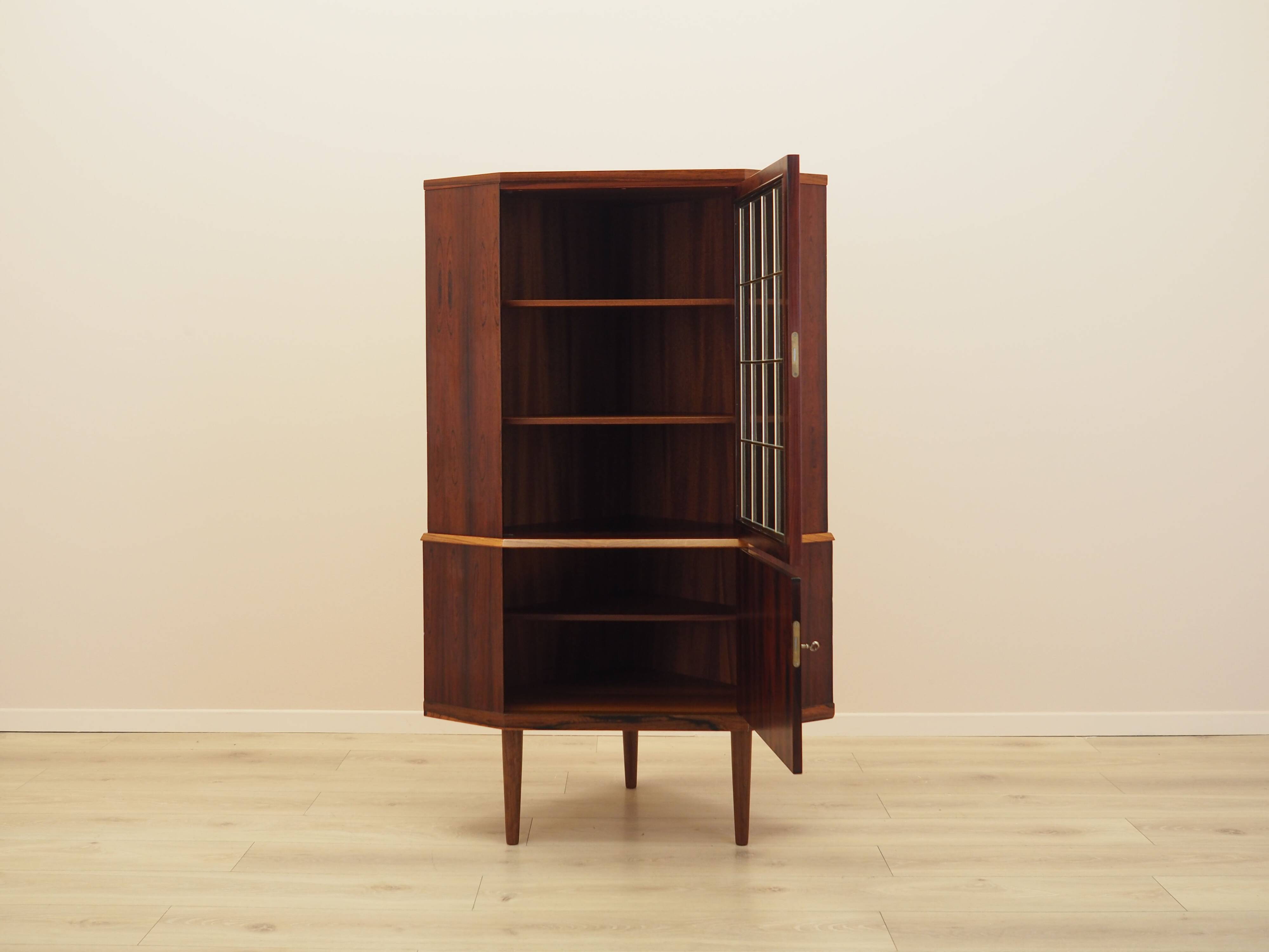 Corner display cabinet, rosewood veneer, Denmark 1970s