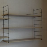 String Adjustable shelf unit wood and metal black vintage 60'