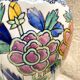 Vintage lamp foot, hand painted