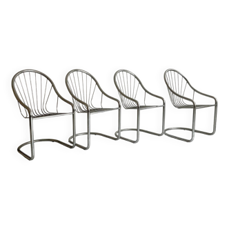 4 chairs in the style of Gastone Rinaldi