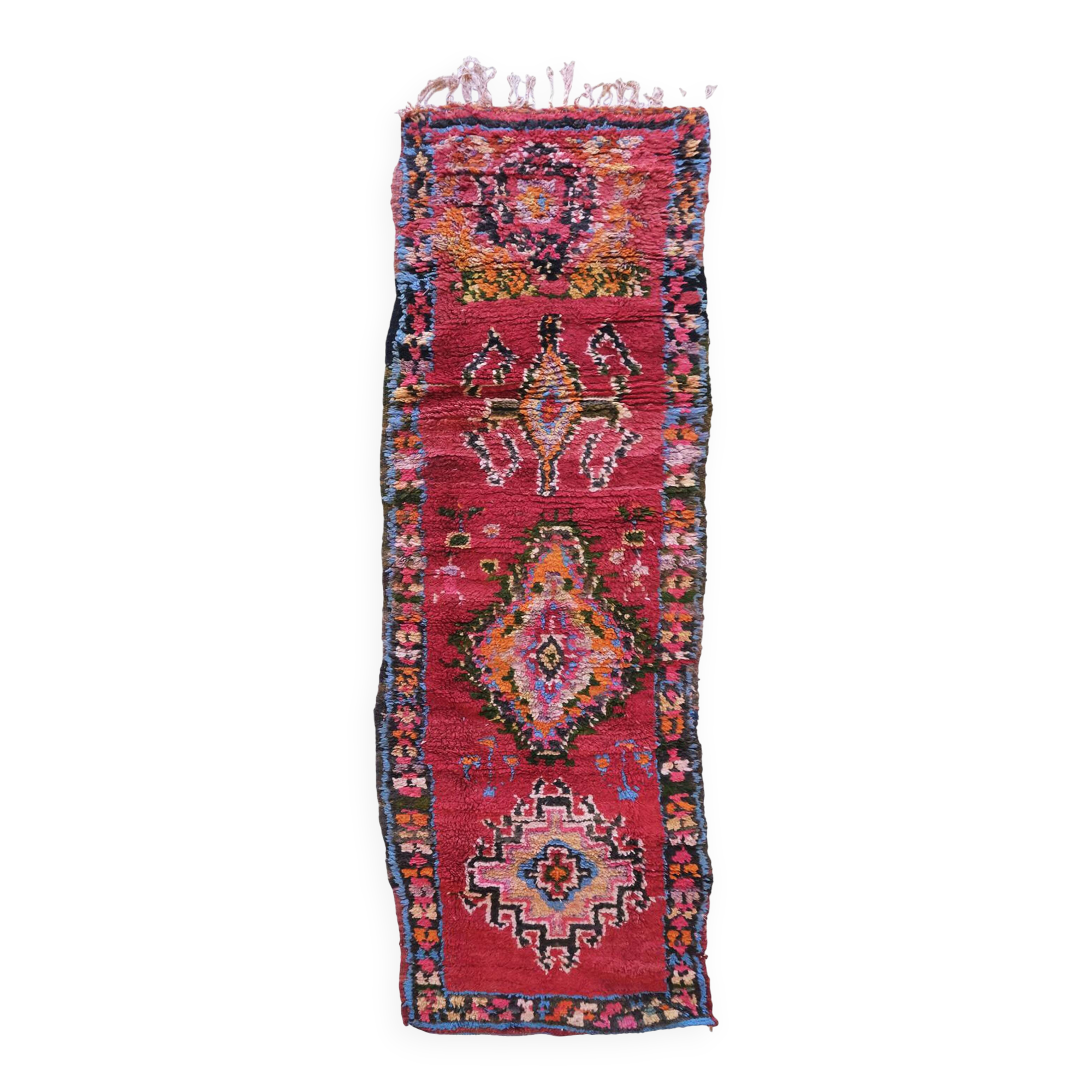 Colourful hallway rug - 258 x 76 cm