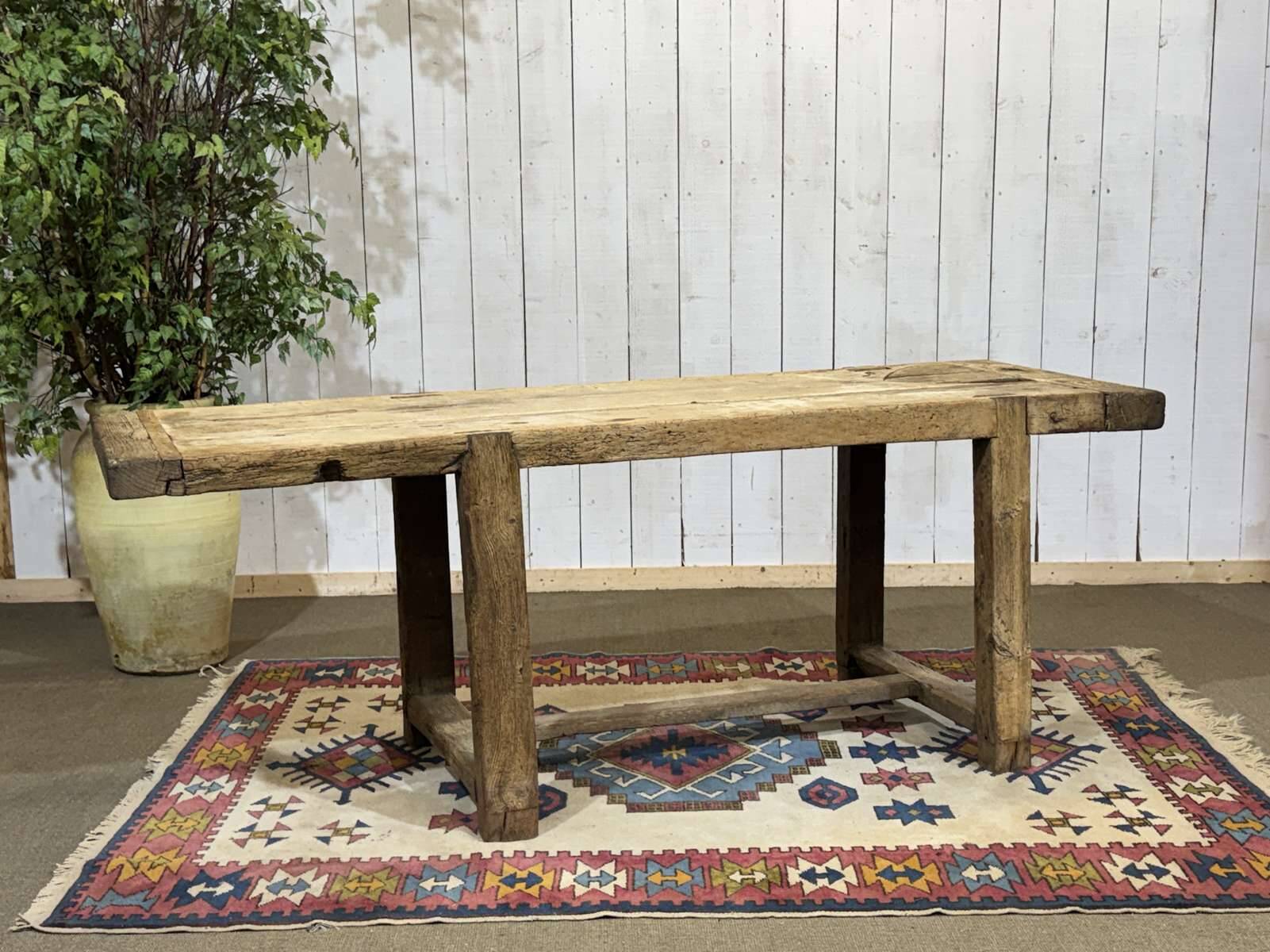 Console - raw oak carpenter's table from the 1930s