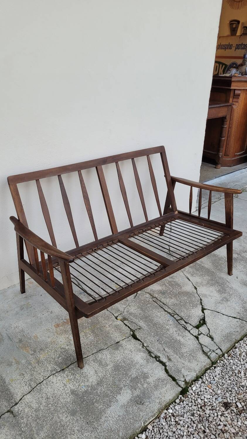 Vintage Scandinavian 2-seater sofa bench - 1950s